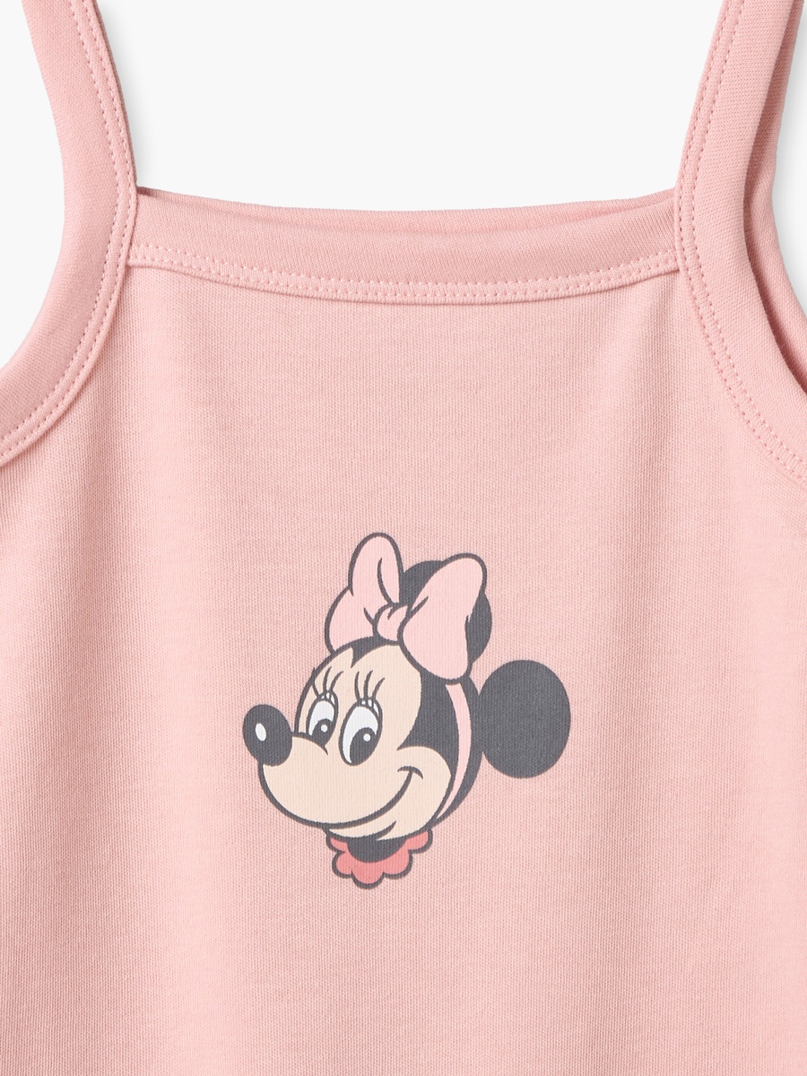 Pack of 3 Cotton Square Neck Strappy Bodysuit with Minnie Mouse Print