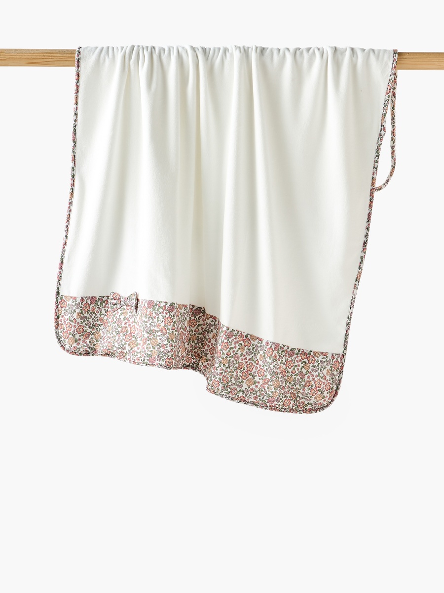 Floral Print Velour Blanket - 80x100 cm