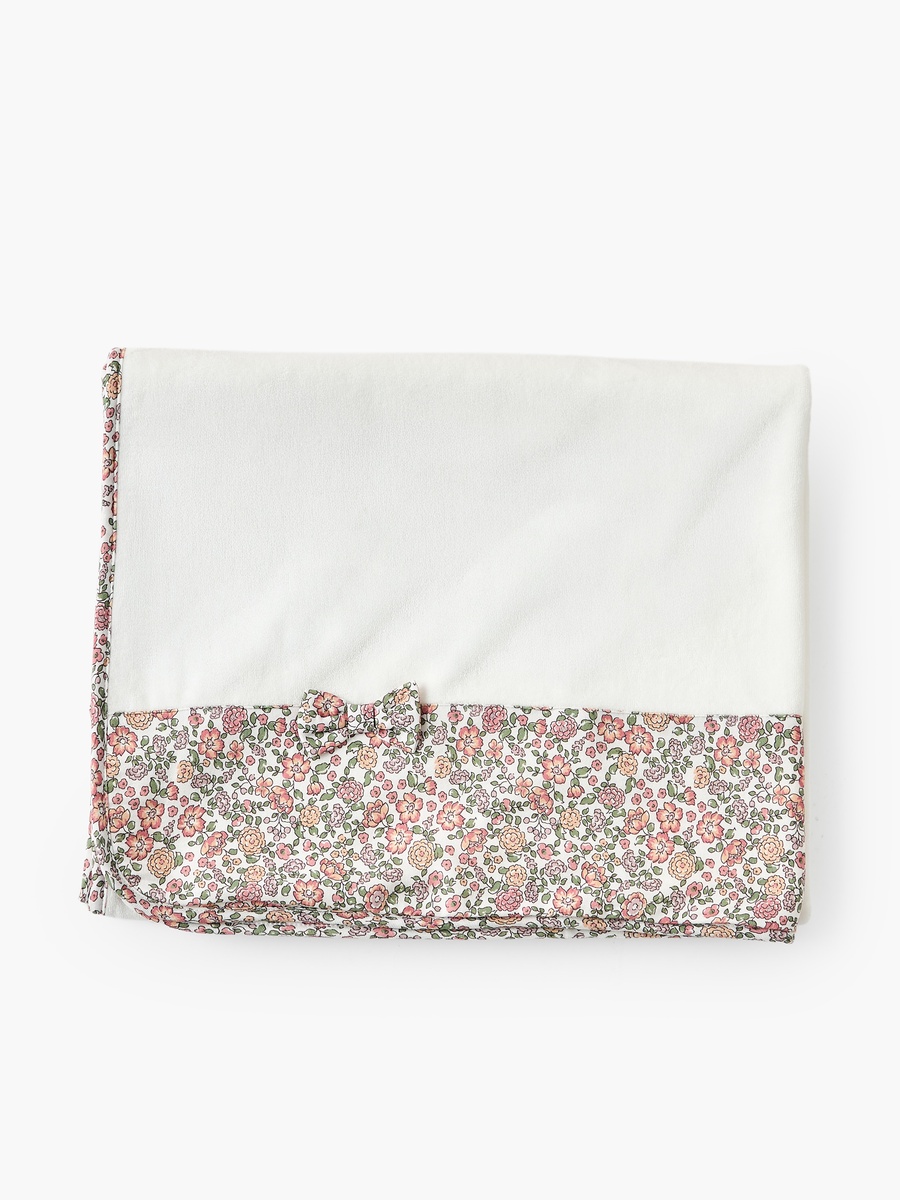 Floral Print Velour Blanket - 80x100 cm
