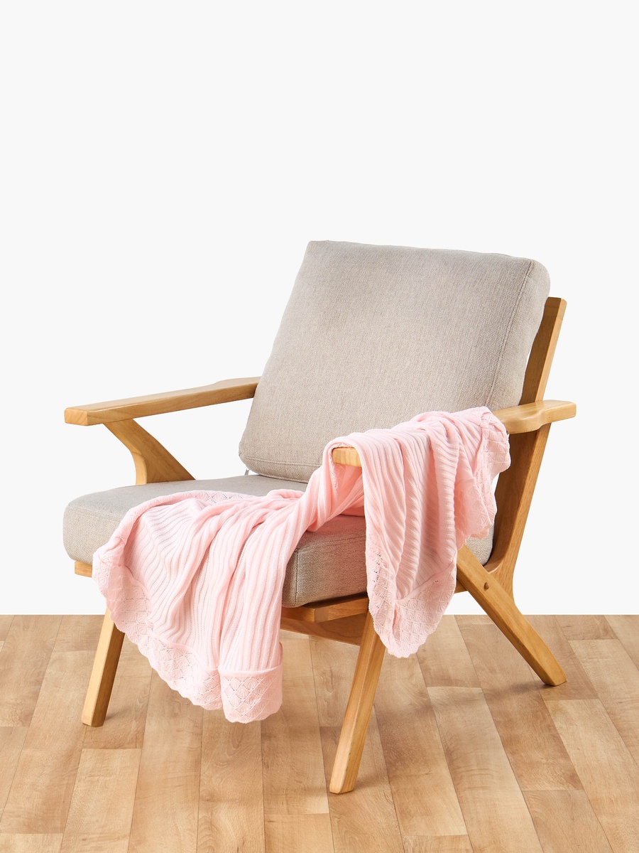 Acrylic Lace Trim Blanket - 100x100 cm