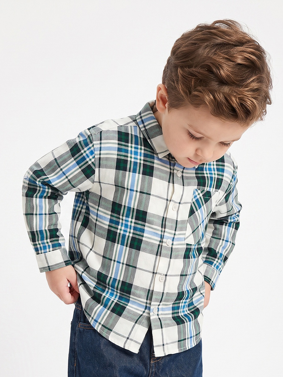 Long Sleeves Shirt with Checked Design
