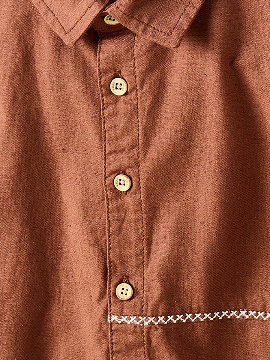 Short Sleeves Shirt with Embroidered Detail