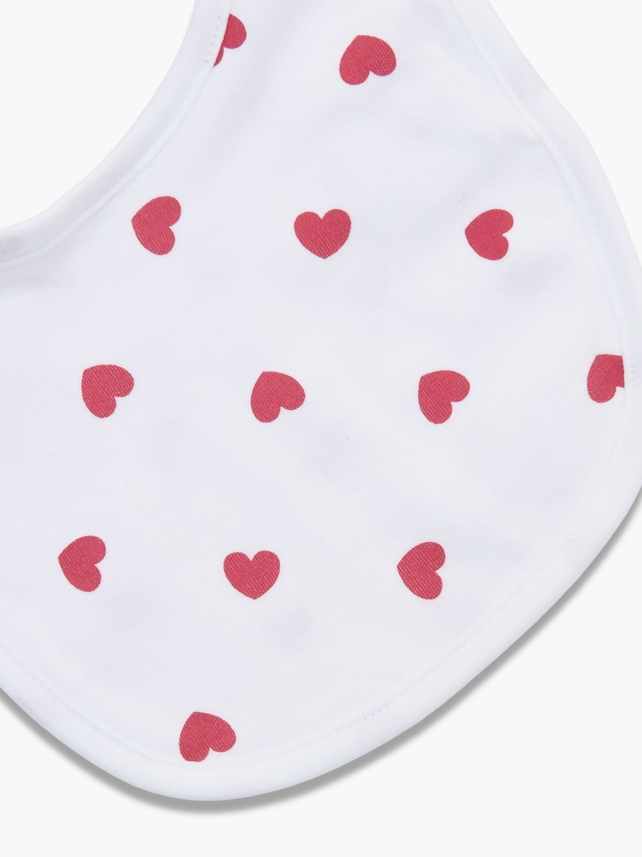 Baby Bib with Heart Print