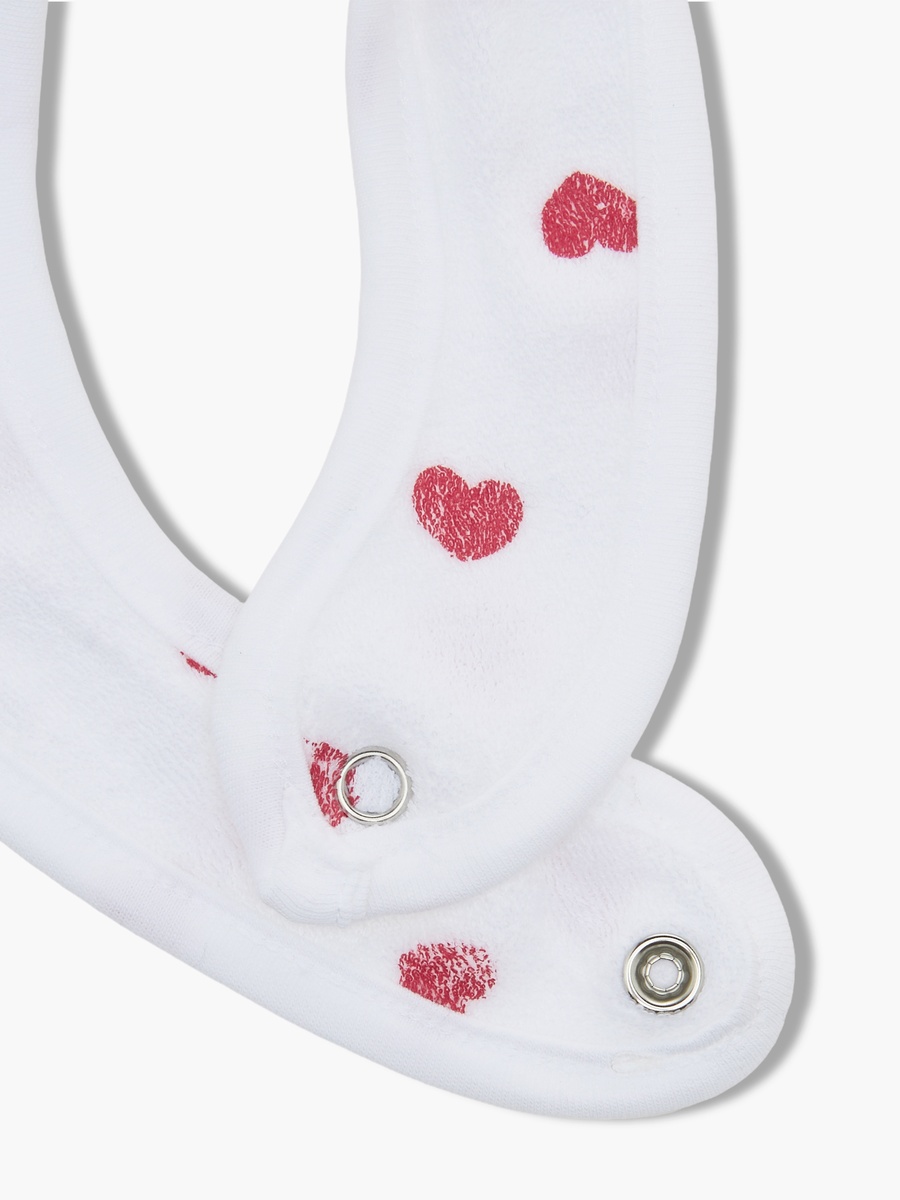 Baby Bib with Heart Print