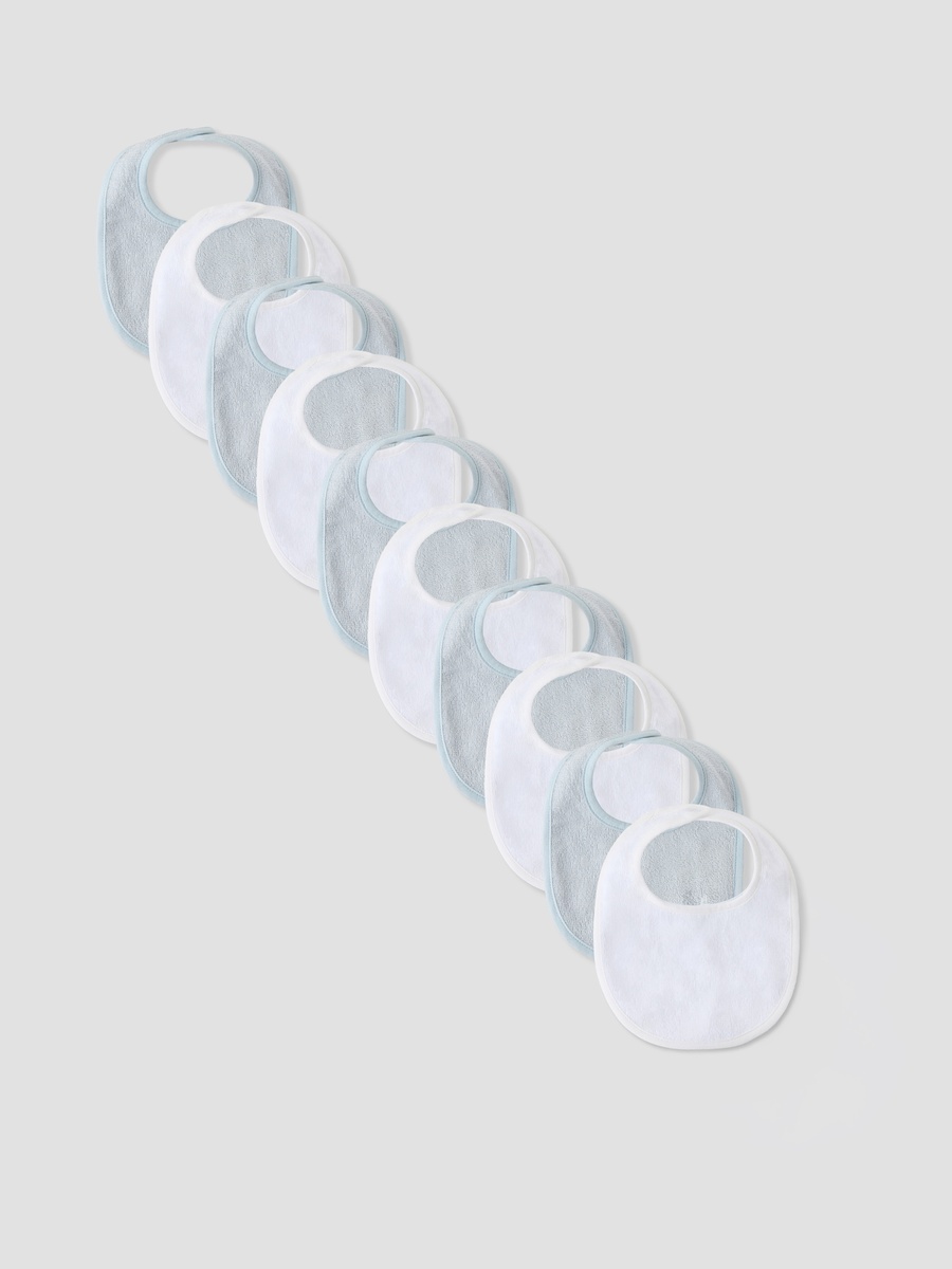 Pack of 10 Baby Bib with Snap Button Closure
