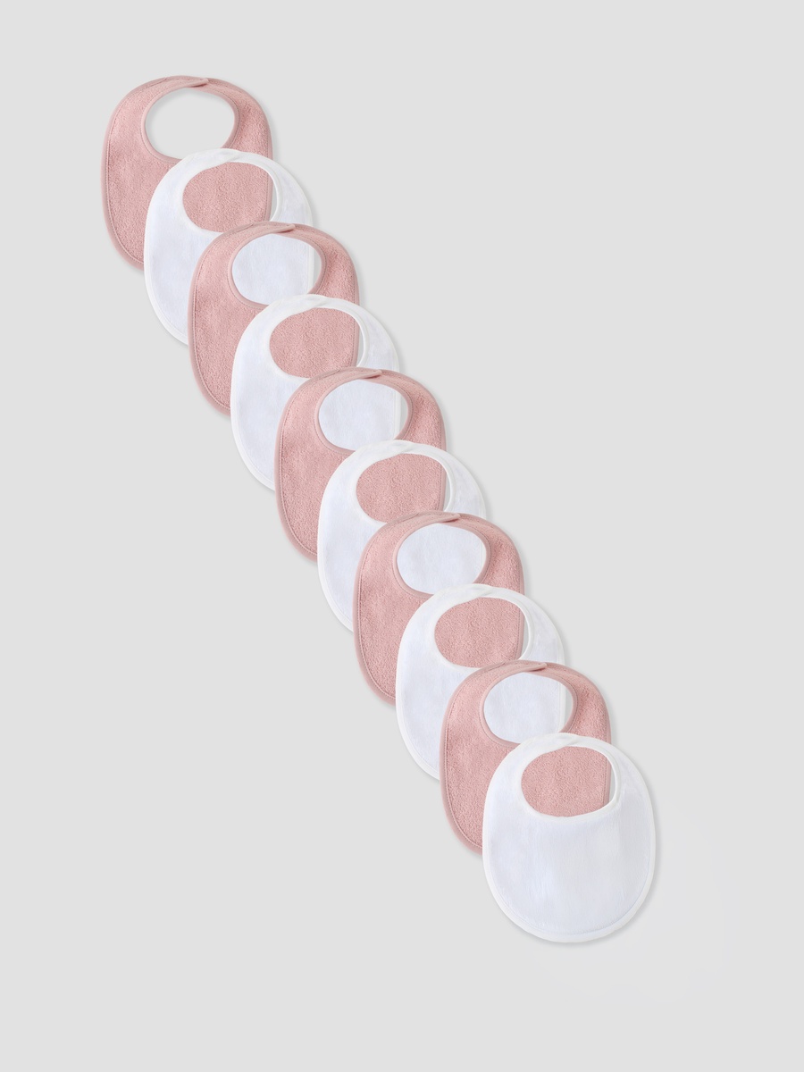 Pack of 10 Baby Bib with Snap Button Closure