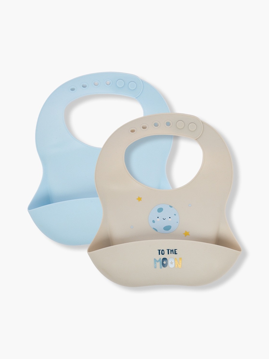 2-Piece Baby Bib with Graphic Print