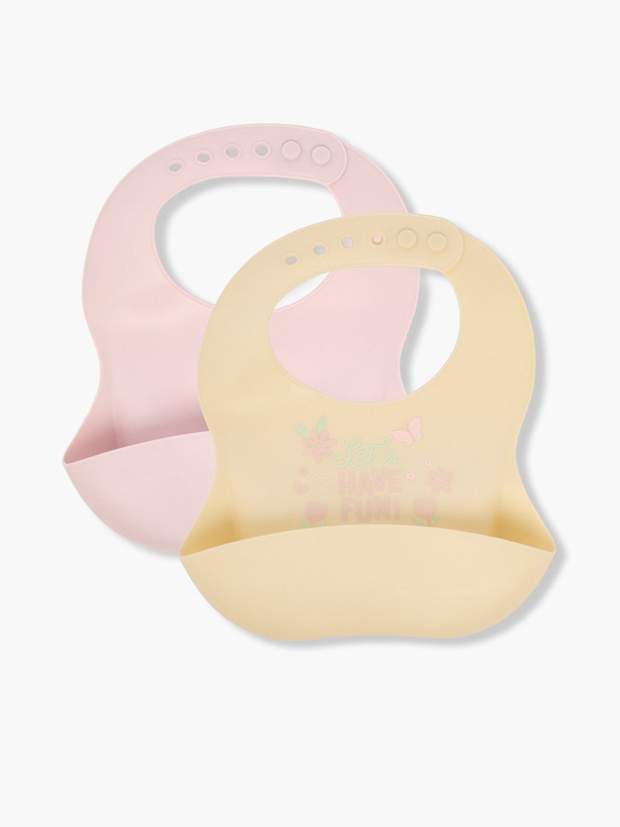 Pack of 2 Baby Bib with Slogan Print