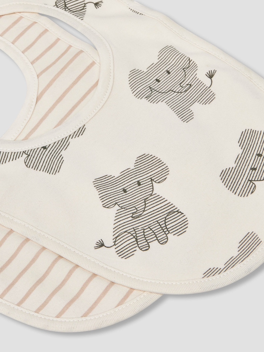 Pack of 2 Baby Bib with Elephant Print
