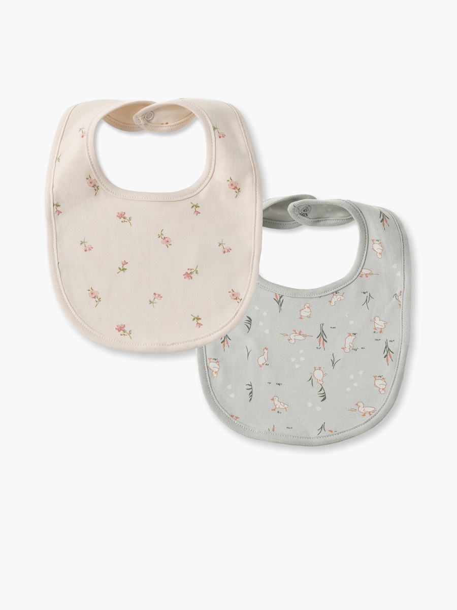 Pack of 2 Baby Bib with Botanical Print