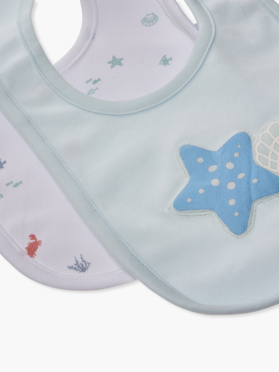 Pack of 2 Baby Bib with Aquatic Print