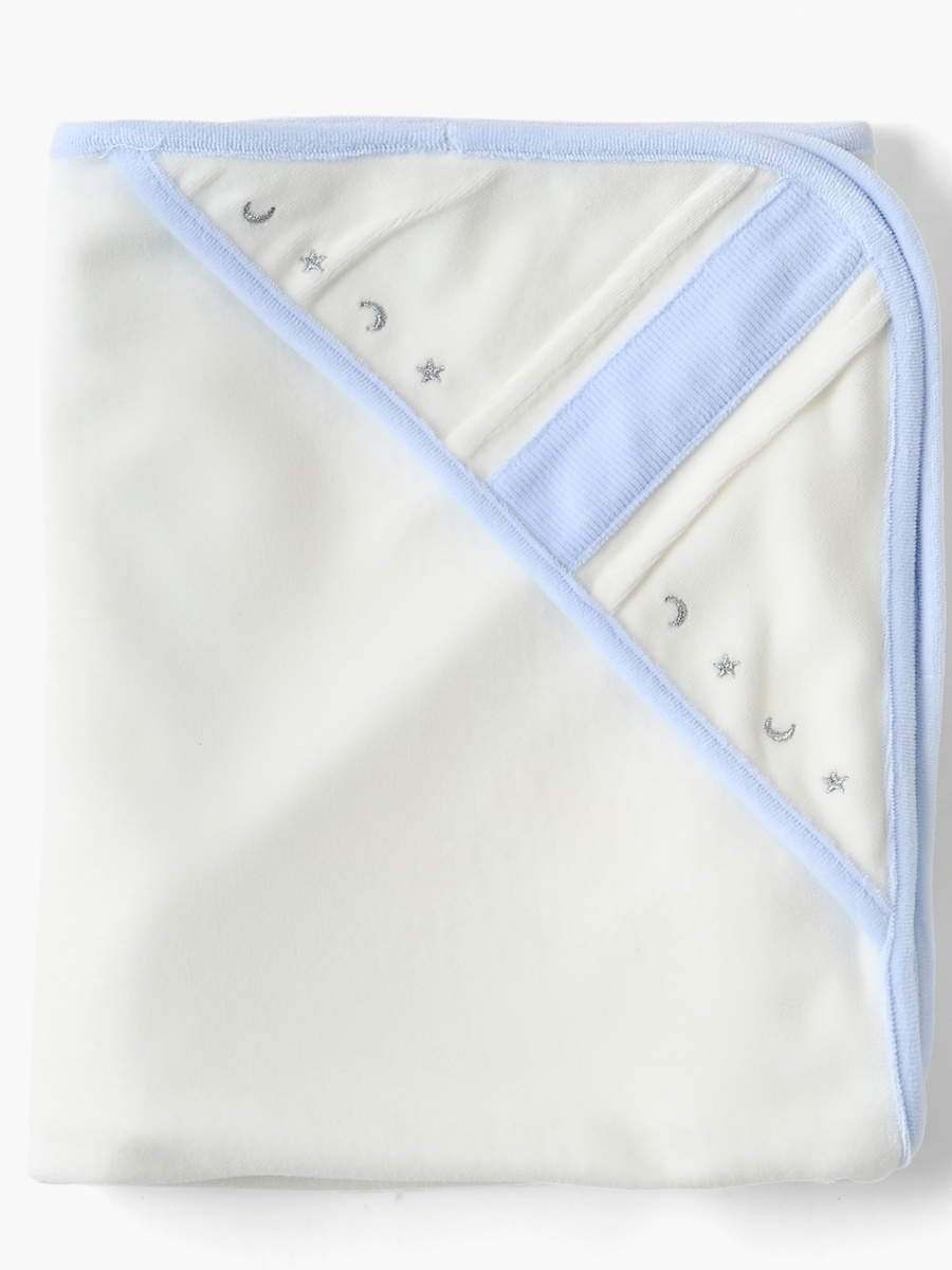 Cotton Embroidered Hooded Receiving Blanket