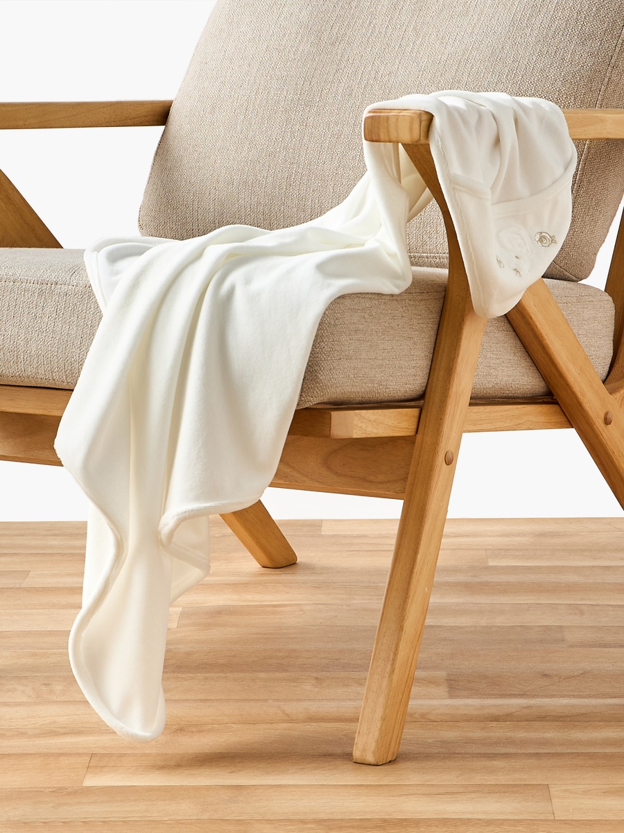 Cotton Embroidered Hooded Receiving Blanket