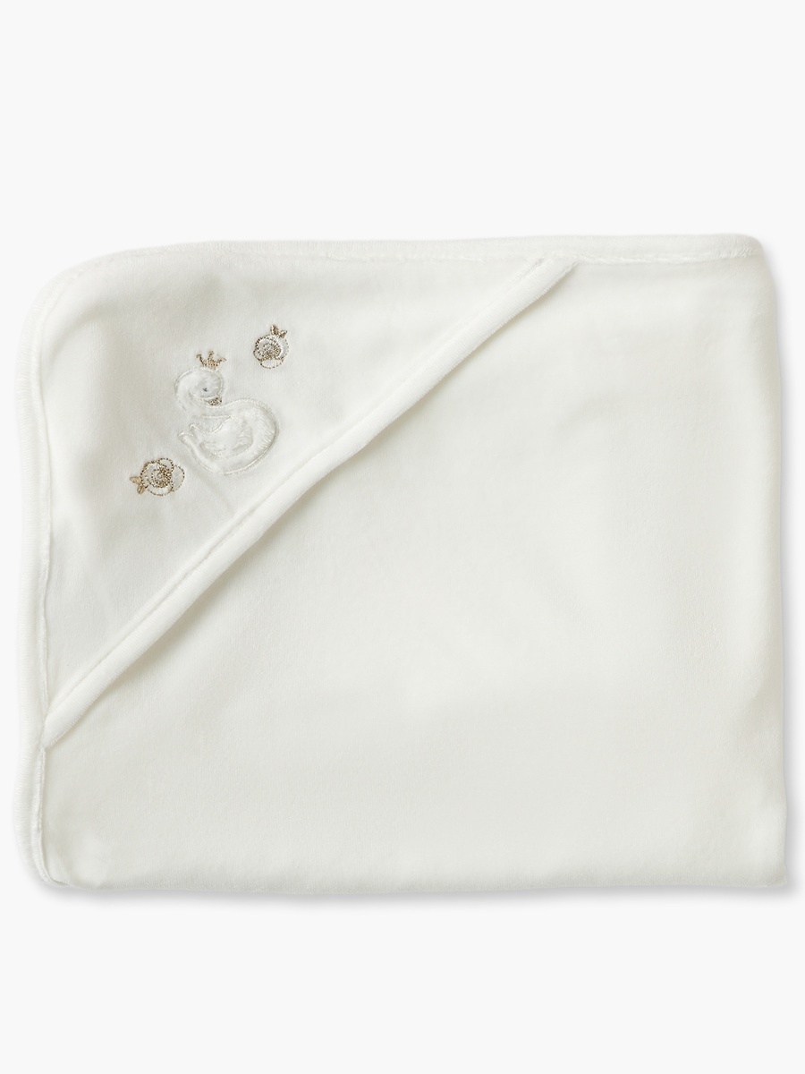 Cotton Embroidered Hooded Receiving Blanket