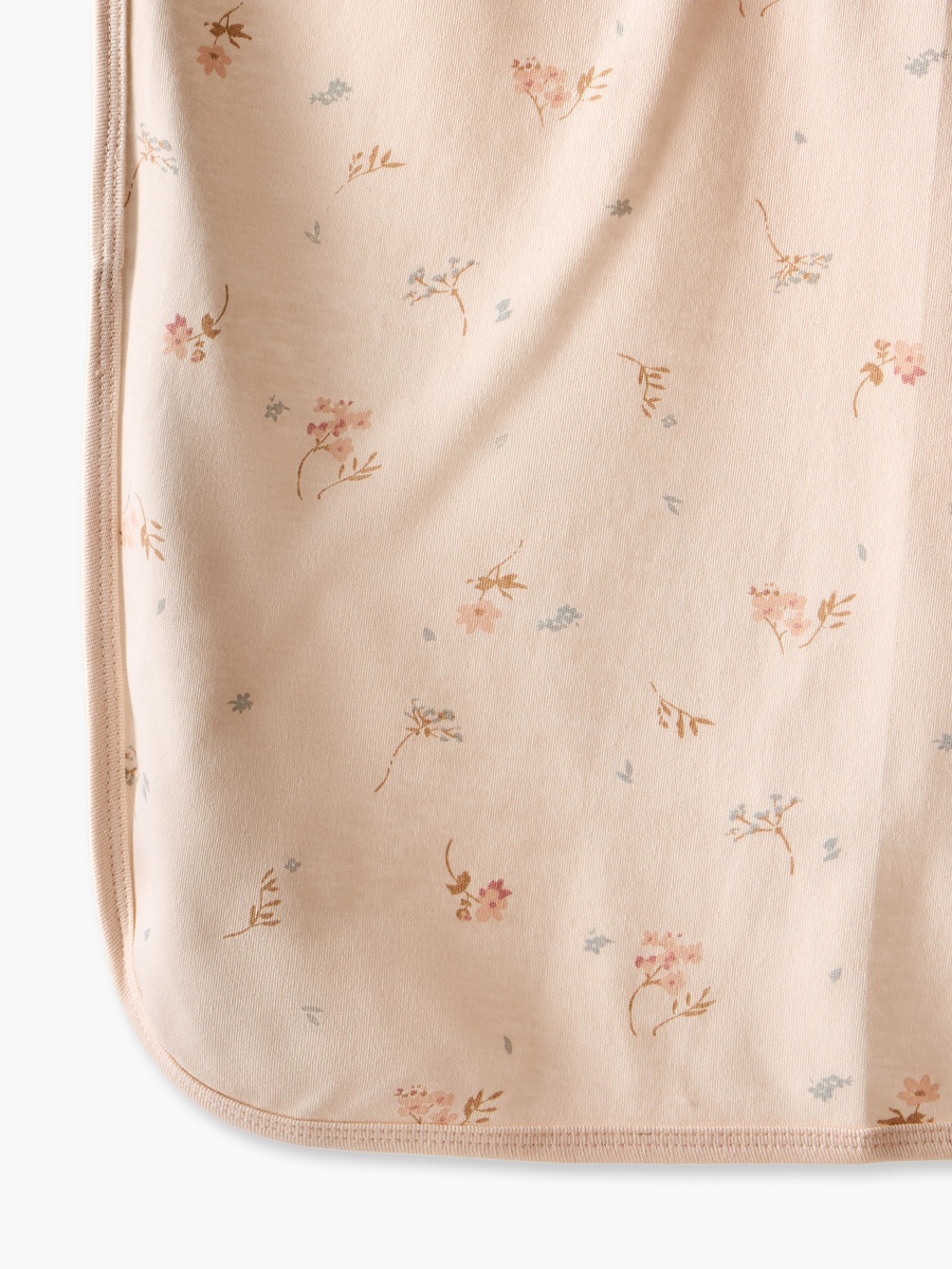 Cotton Floral Print Hooded Receiving Blanket