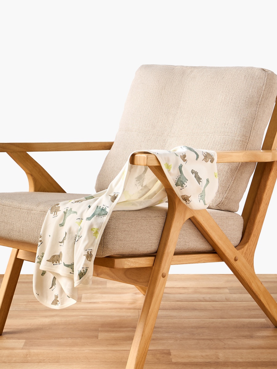 Cotton Dinosaur Print Receiving Blanket