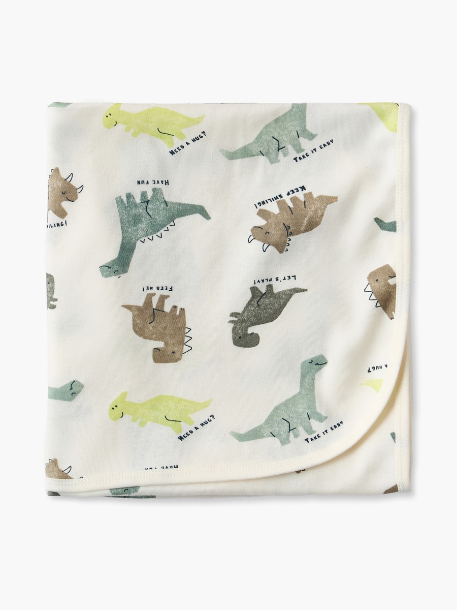 Cotton Dinosaur Print Receiving Blanket