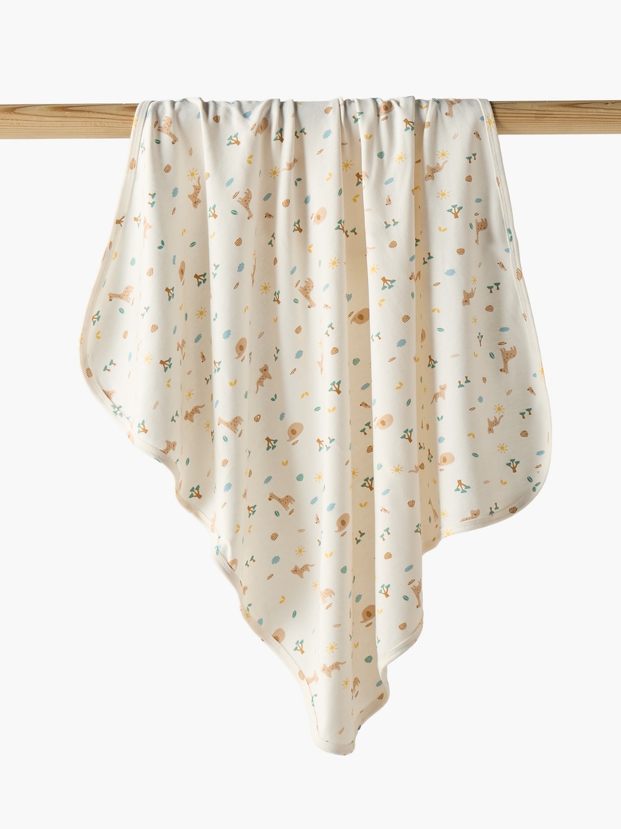 Cotton Safari Print Receiving Blanket
