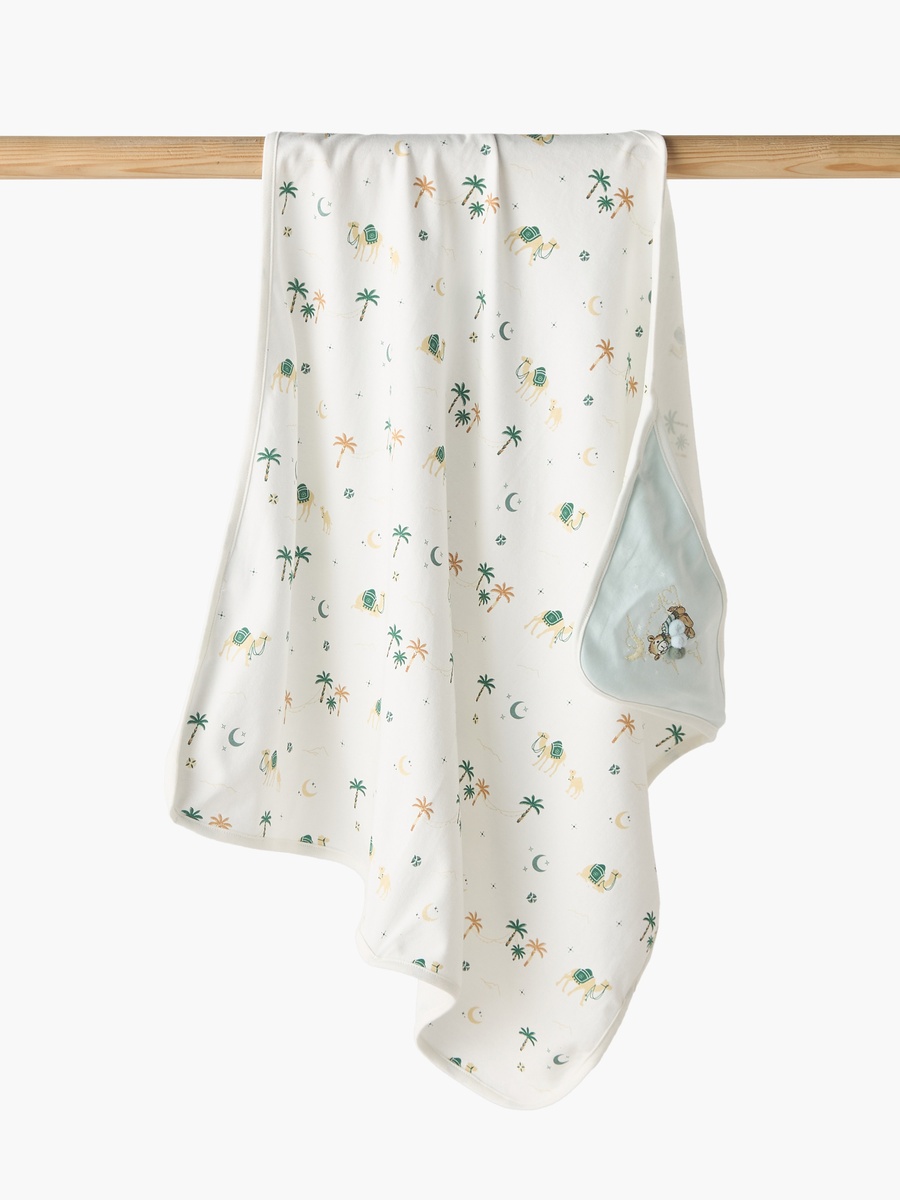 Cotton Desert Print Hooded Receiving Blanket