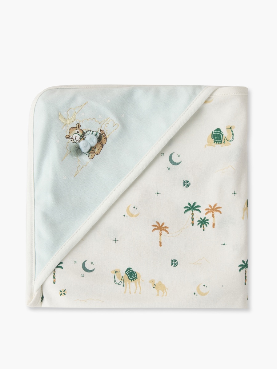 Cotton Desert Print Hooded Receiving Blanket