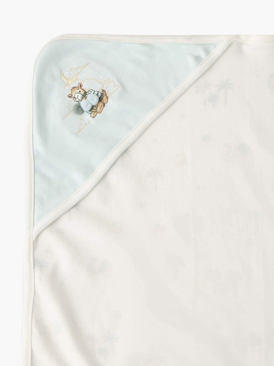 Cotton Desert Print Hooded Receiving Blanket