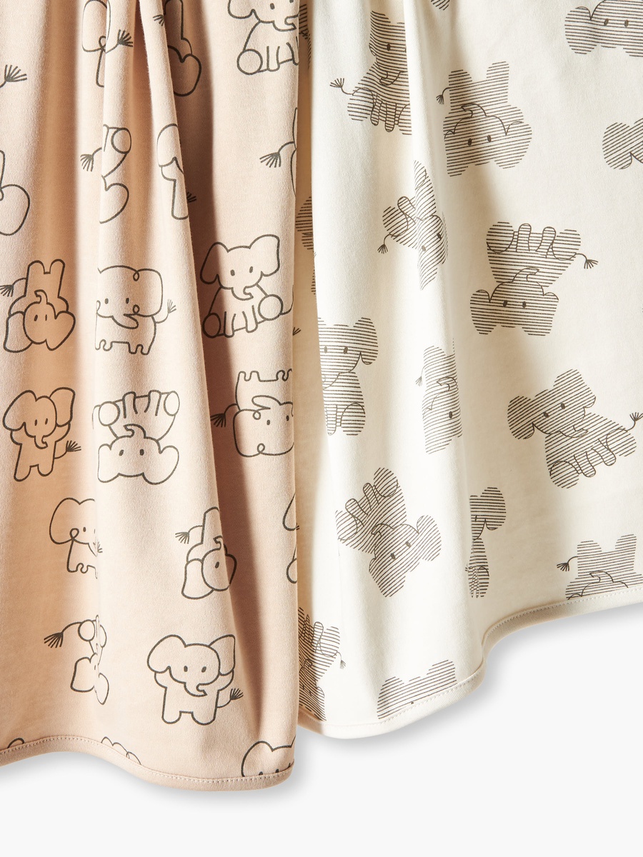 Pack of 2 Receiving Blanket with Elephant Print