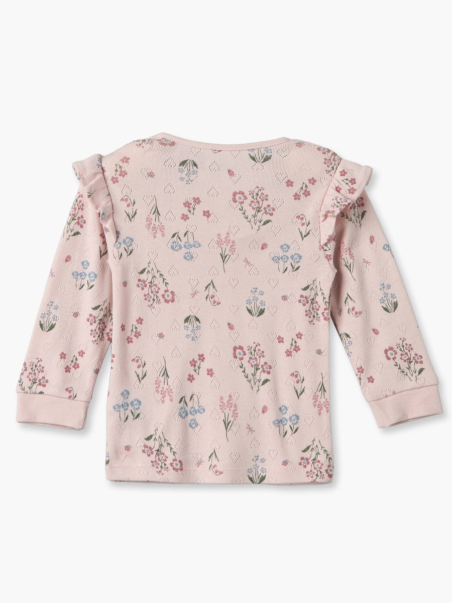Cotton Crew Neck Long Sleeves Pyjama Set with Floral Print
