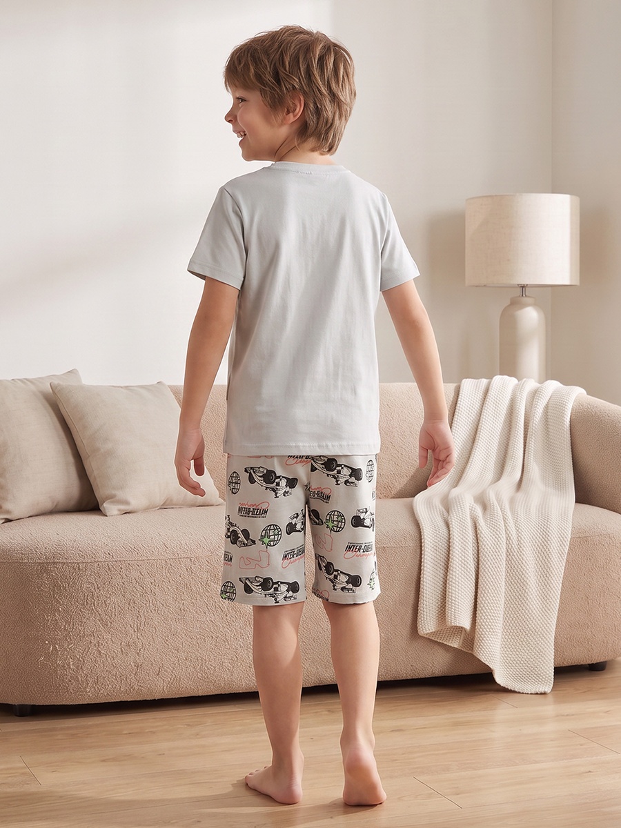 Pack of 3 Cotton Crew Neck Short Sleeves Pyjama Set with Assorted Print