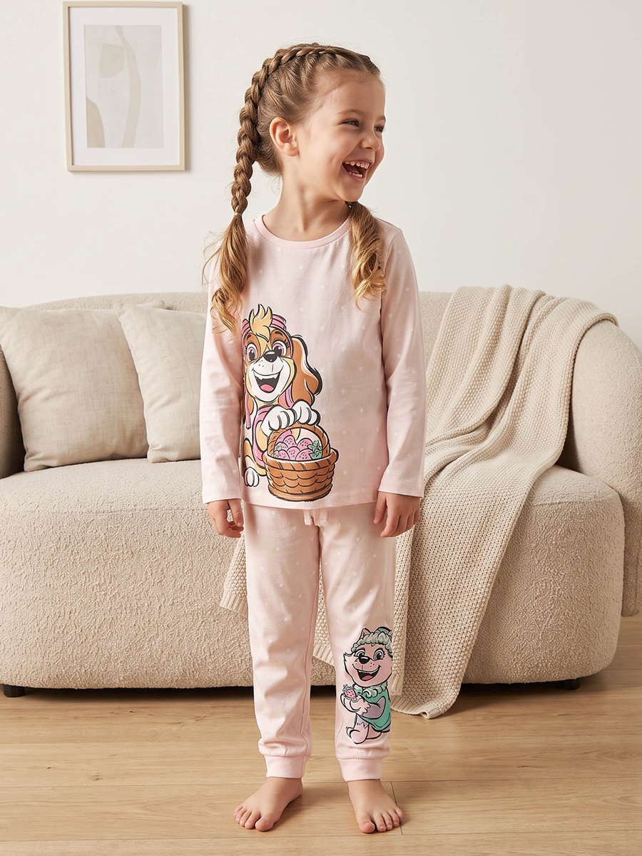 Pack of 2 Cotton Crew Neck Long Sleeves Pyjama Set with PAW Patrol Print