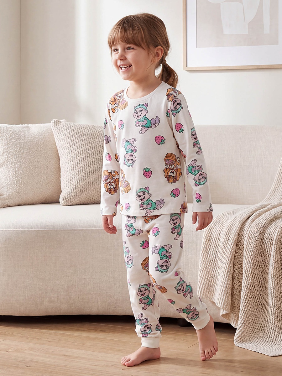 Pack of 2 Cotton Crew Neck Long Sleeves Pyjama Set with PAW Patrol Print