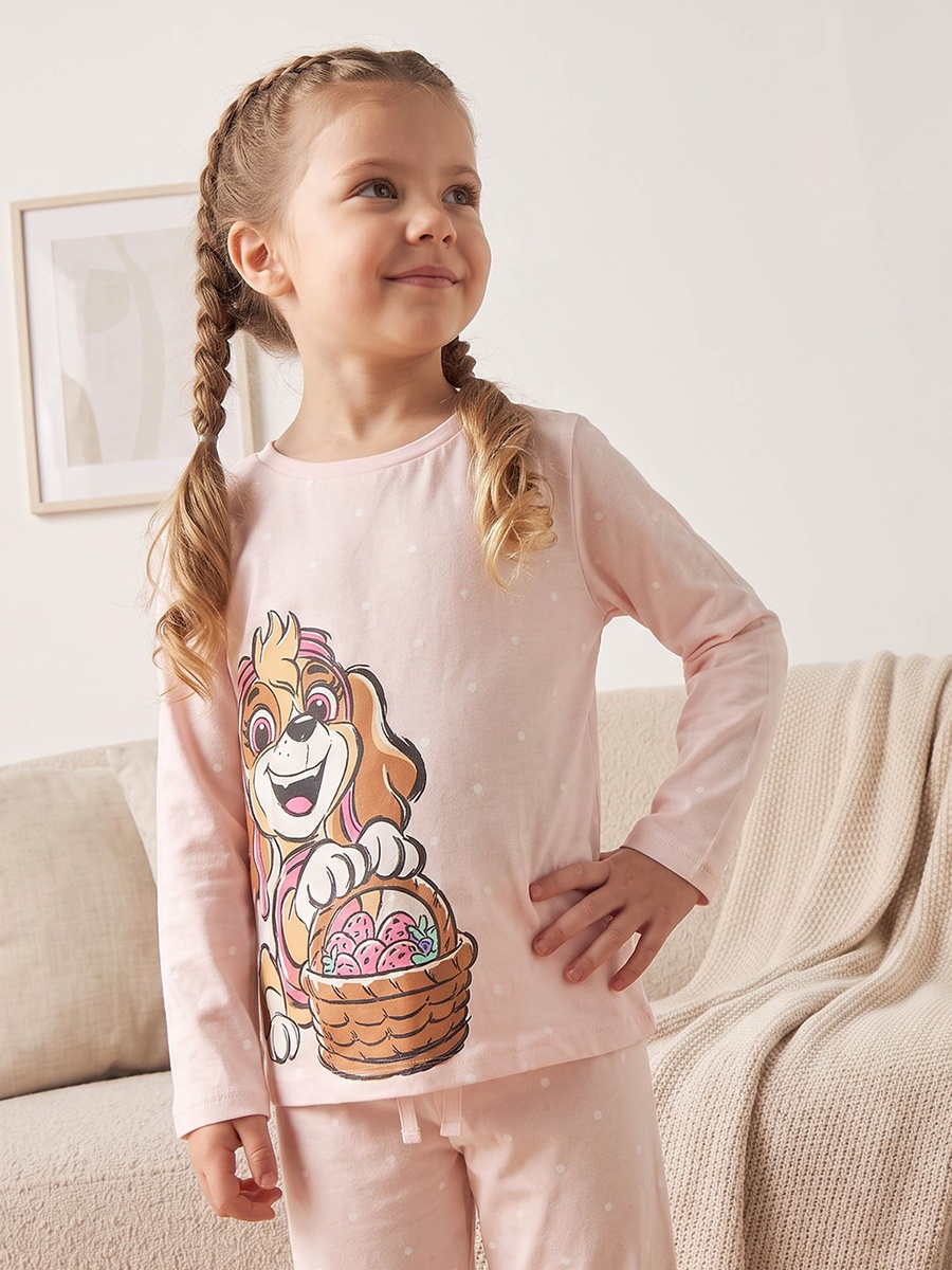 Pack of 2 Cotton Crew Neck Long Sleeves Pyjama Set with PAW Patrol Print
