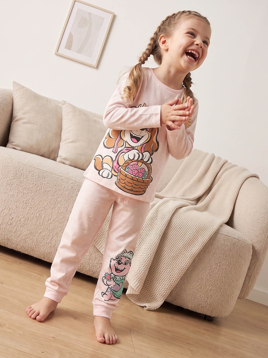 Pack of 2 Cotton Crew Neck Long Sleeves Pyjama Set with PAW Patrol Print