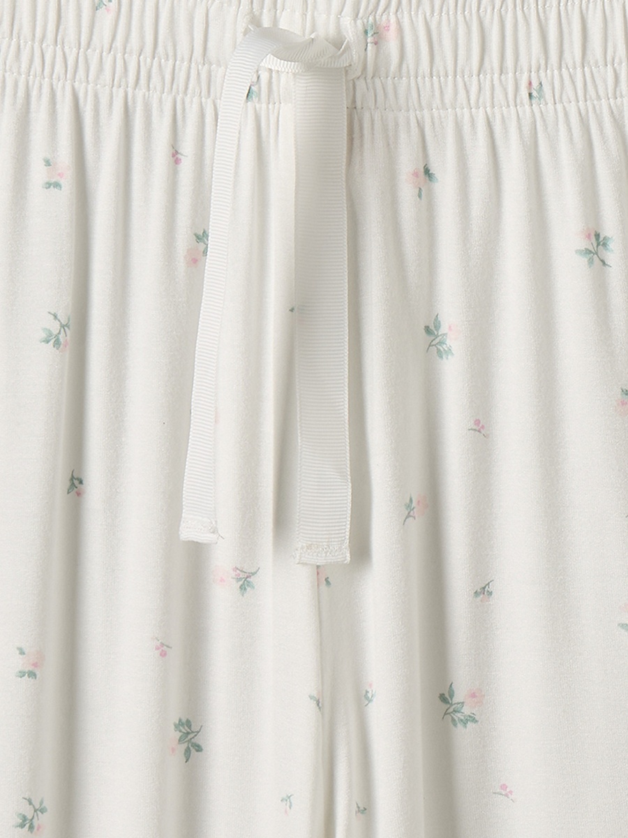 Cotton Round Neck Long Sleeves Pyjama Set with Floral Print