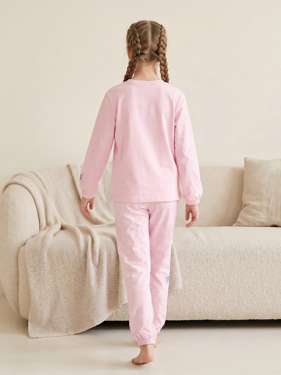 Crew Neck Long Sleeves Pyjama Set with Kpop Demon Hunters Print