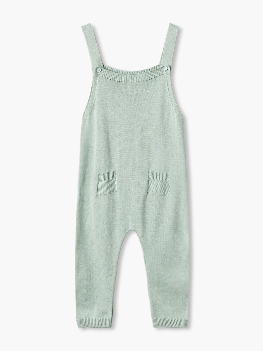Crew Neck Long Sleeves Top and Dungaree Set with Snap Button Closure
