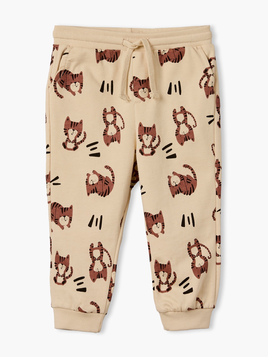 Round Neck Long Sleeves Sweatshirt and Joggers Set with Tiger Print
