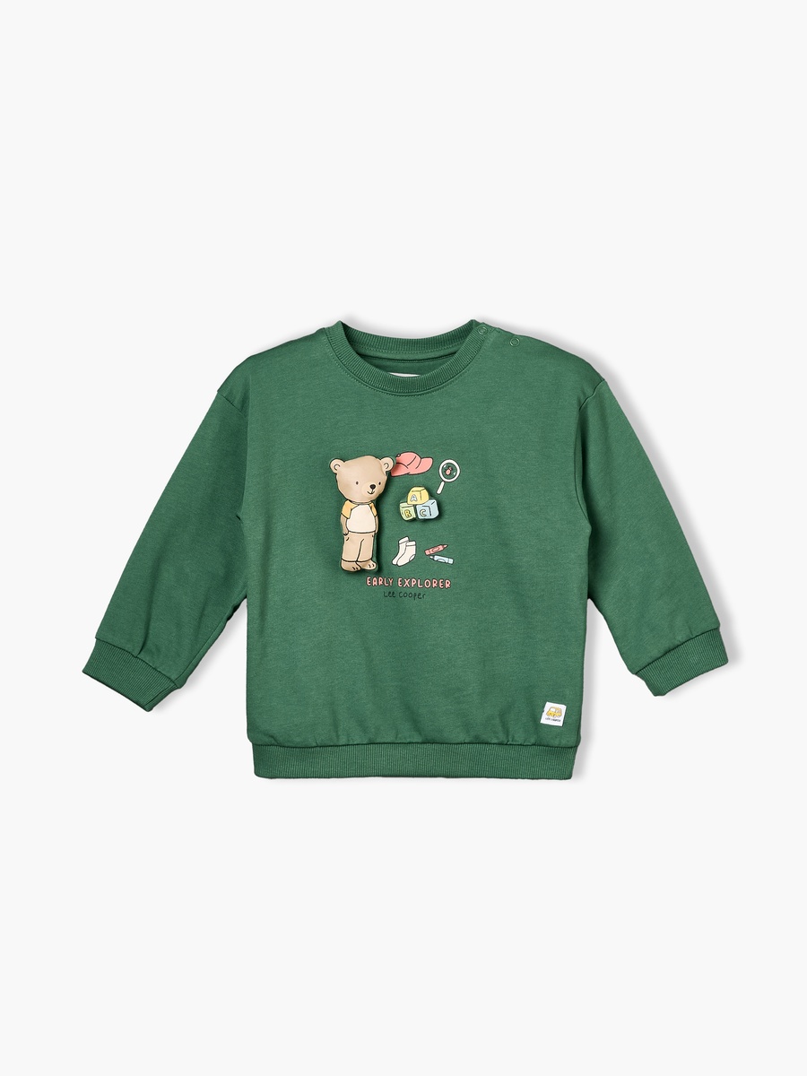 Round Neck Long Sleeves Sweatshirt and Joggers Set with Graphic Print