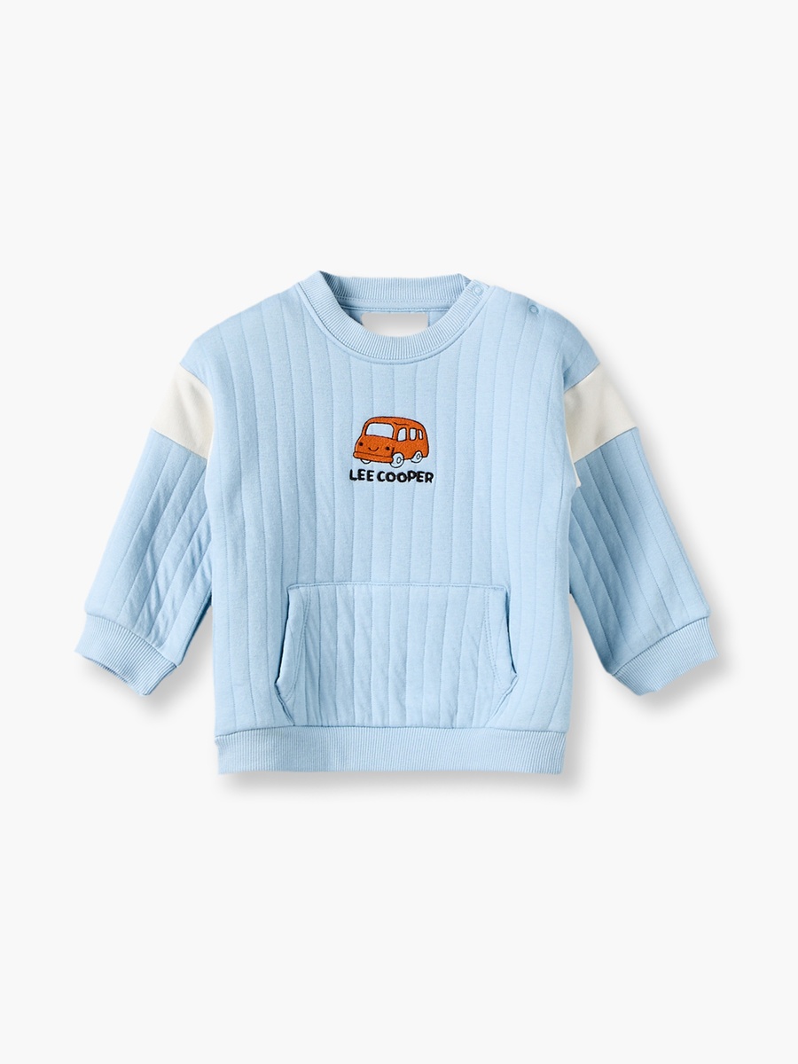 Crew Neck Long Sleeves Sweatshirt and Joggers Set with Vehicle Embroidery