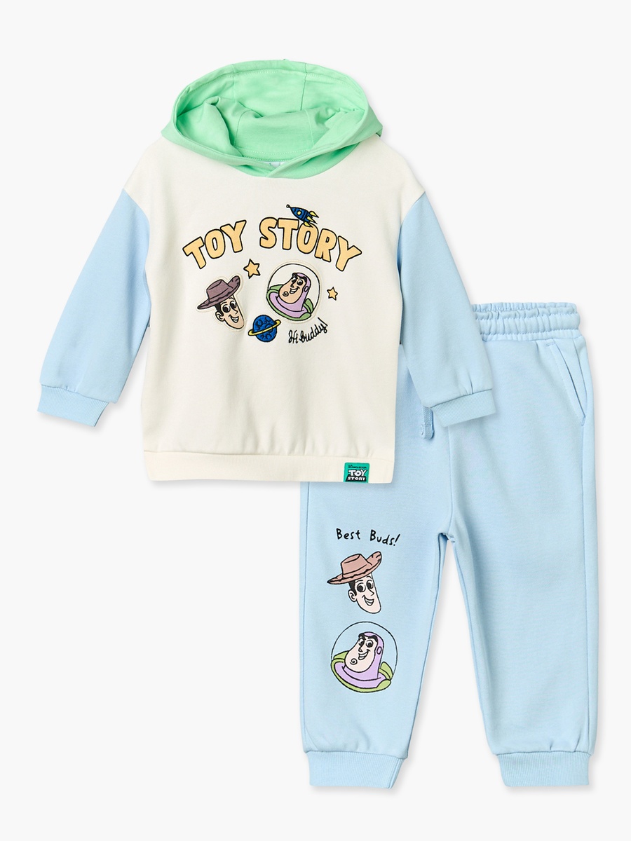 Hooded Long Sleeves Sweatshirt and Joggers Set with Toy Story Print