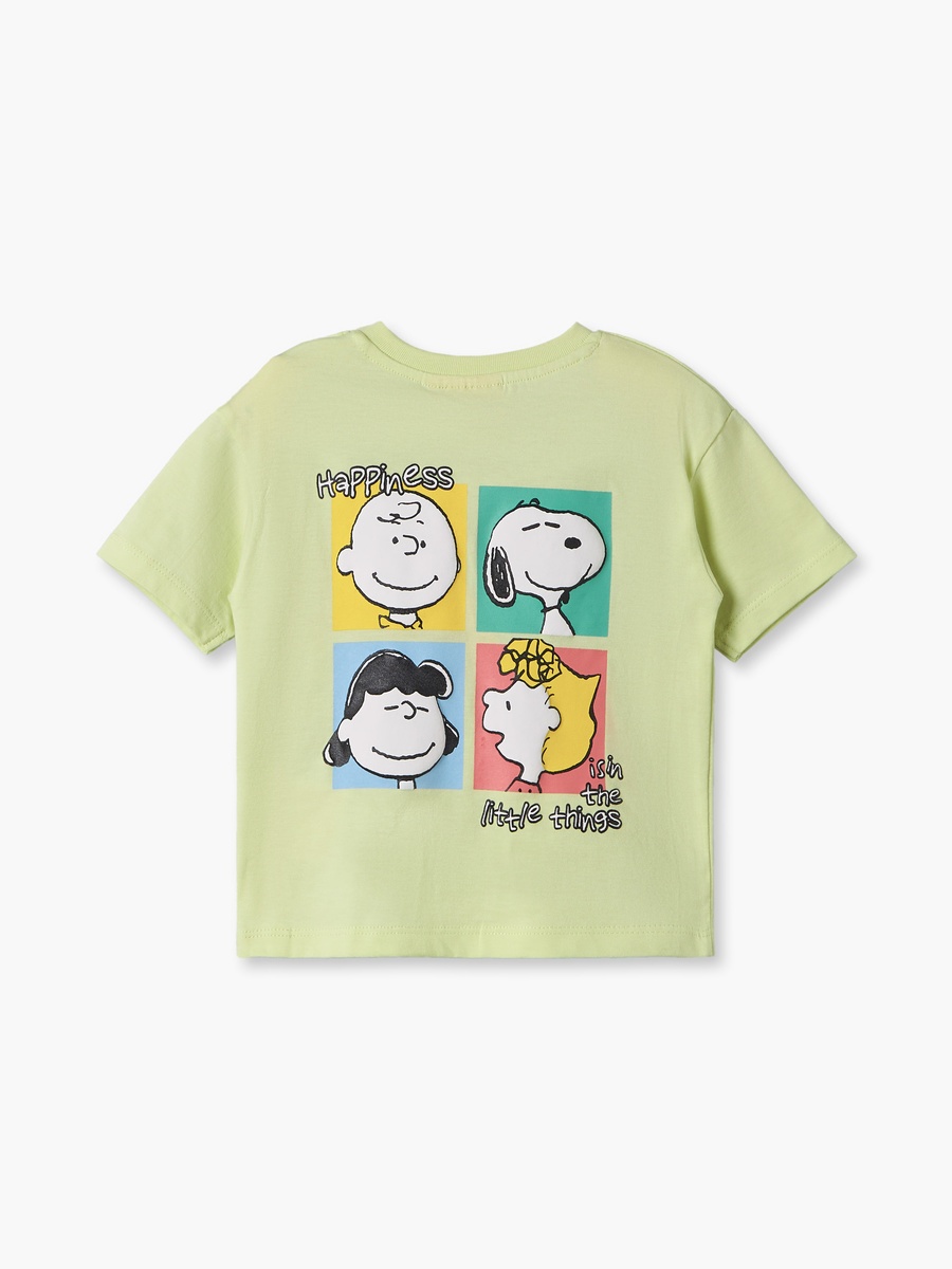 Crew Neck Short Sleeves T-Shirt and Shorts Set with Snoopy Print