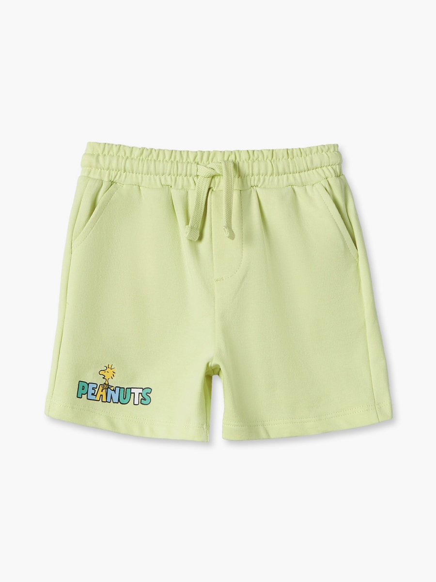 Crew Neck Short Sleeves T-Shirt and Shorts Set with Snoopy Print