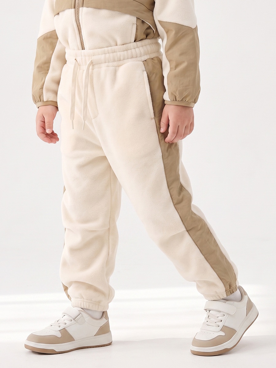 Hooded Long Sleeves Sweatshirt and Joggers Set with Colourblock Design