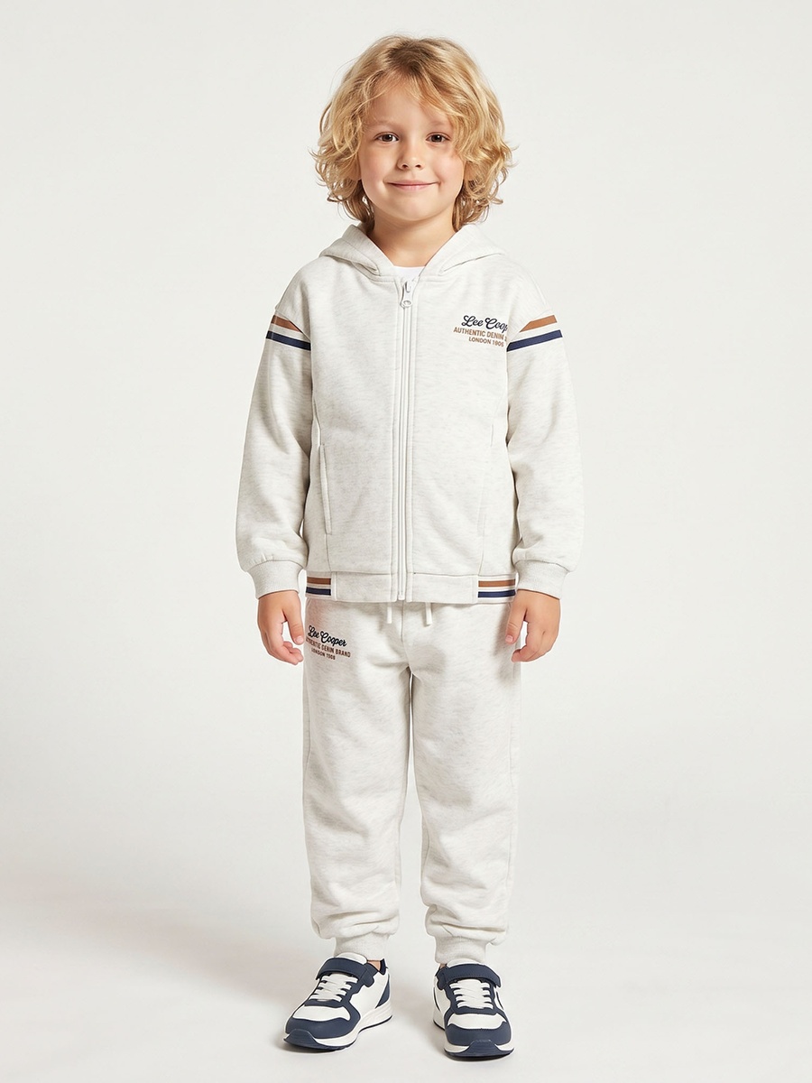 Hooded Neck Long Sleeves Hoodie and Joggers Set with Logo Embroidery