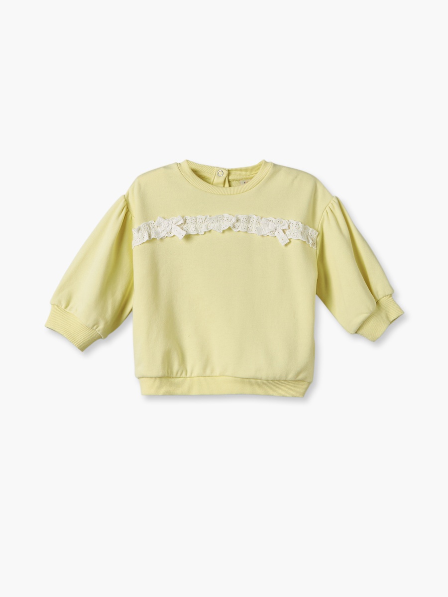 Crew Neck Long Sleeves Sweatshirt and Leggings Set with Lace Trim
