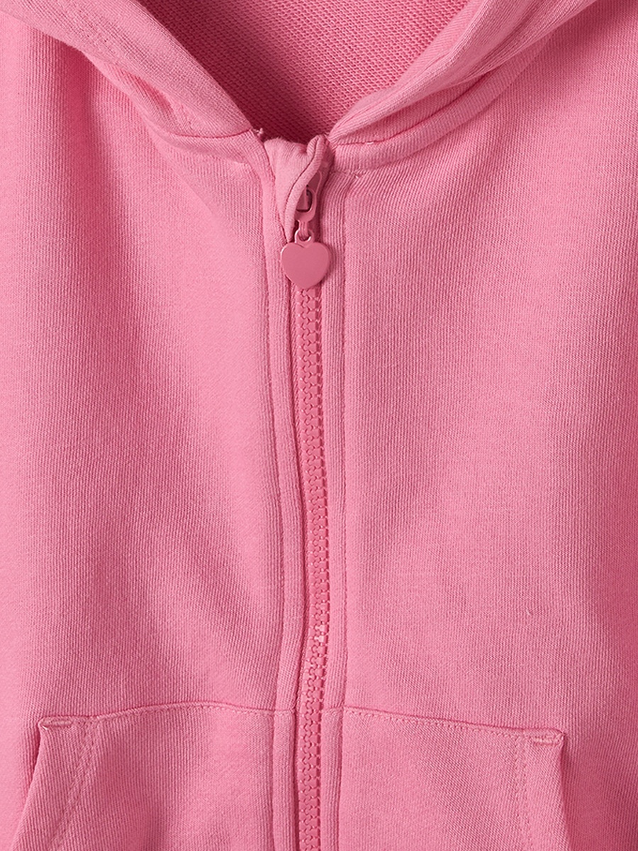 Long Sleeves Zip Through Hoodie and Trousers Set with Bow Print