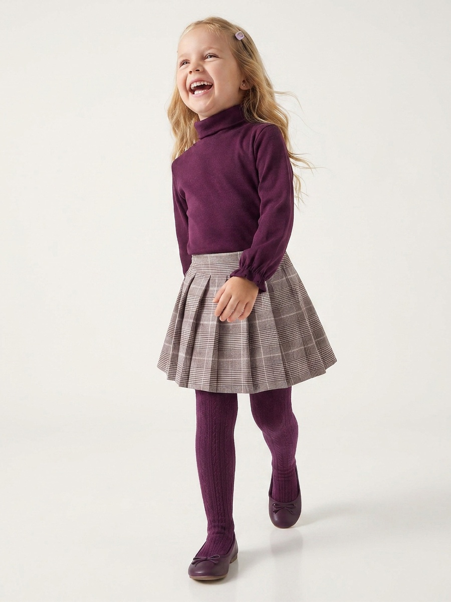 Turtle Neck Long Sleeves Jumper and Skirt Set with Waistcoat