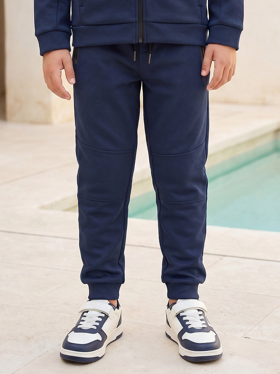 Hooded Long Sleeves Sweatshirt and Joggers Set with Zip Pocket