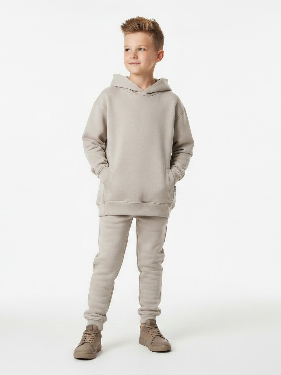 Hooded Long Sleeves Sweatshirt and Joggers Set with Pockets