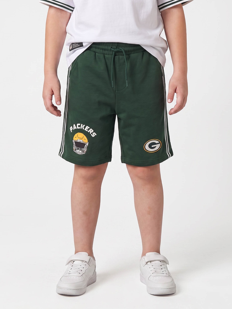 V-neck Short Sleeves T-Shirt and Shorts Set with Varsity Print
