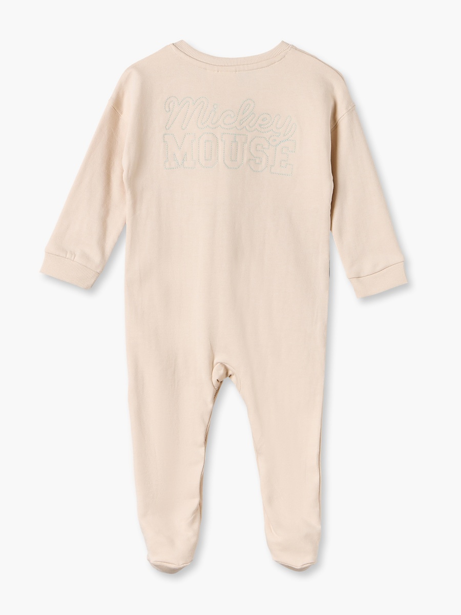 Cotton Crew Neck Long Sleeves Sleepsuit with Mickey Mouse Print